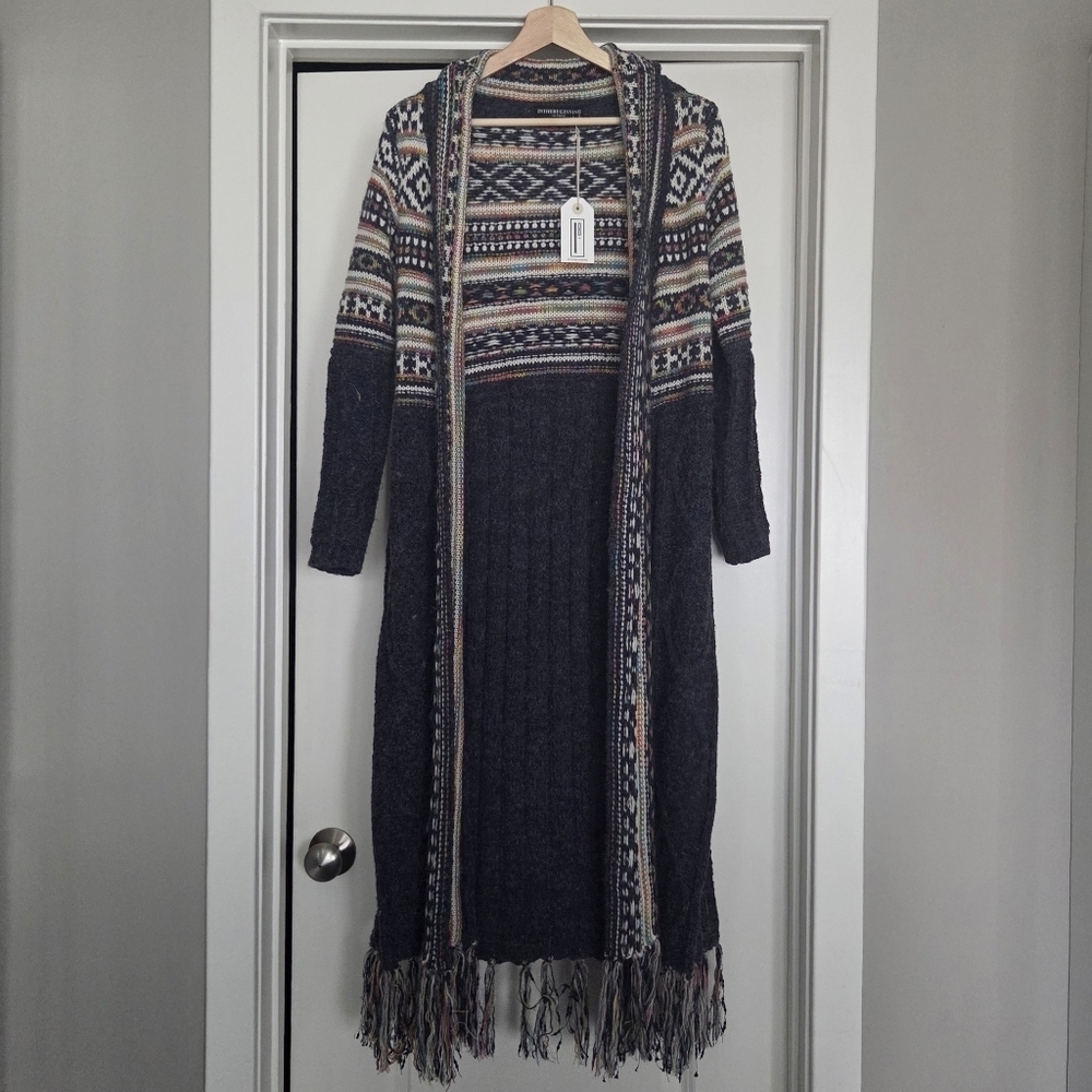 In The Beginning Women's Multicolor Knit Long Cardigan Size Small NWT